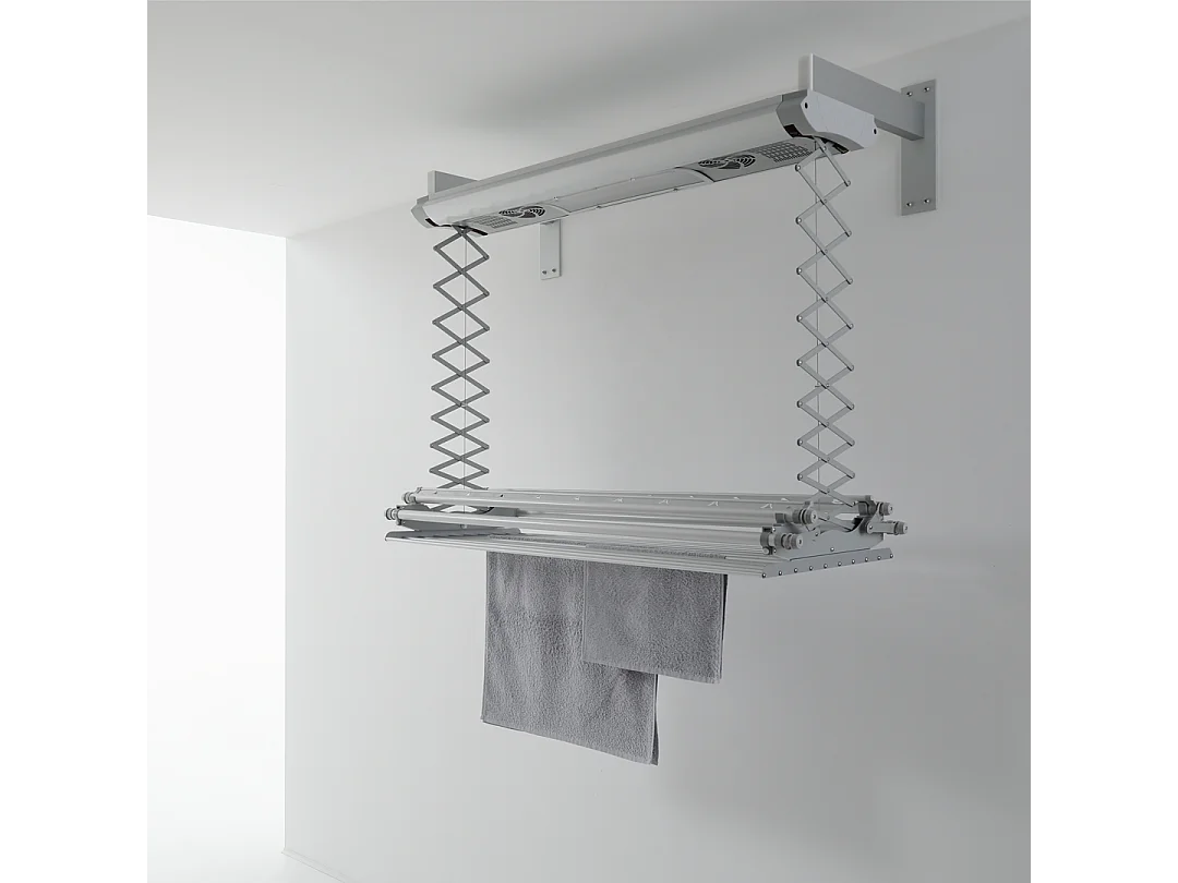 Étendoir électrique mur ou plafond en aluminium résistant – gris – 160x57x30 cm Air 150