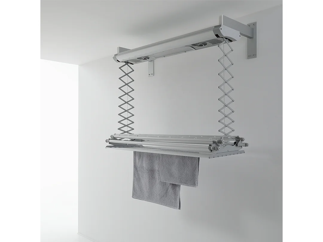Étendoir électrique mur ou plafond en aluminium résistant – gris – 160x57x30 cm Air 150