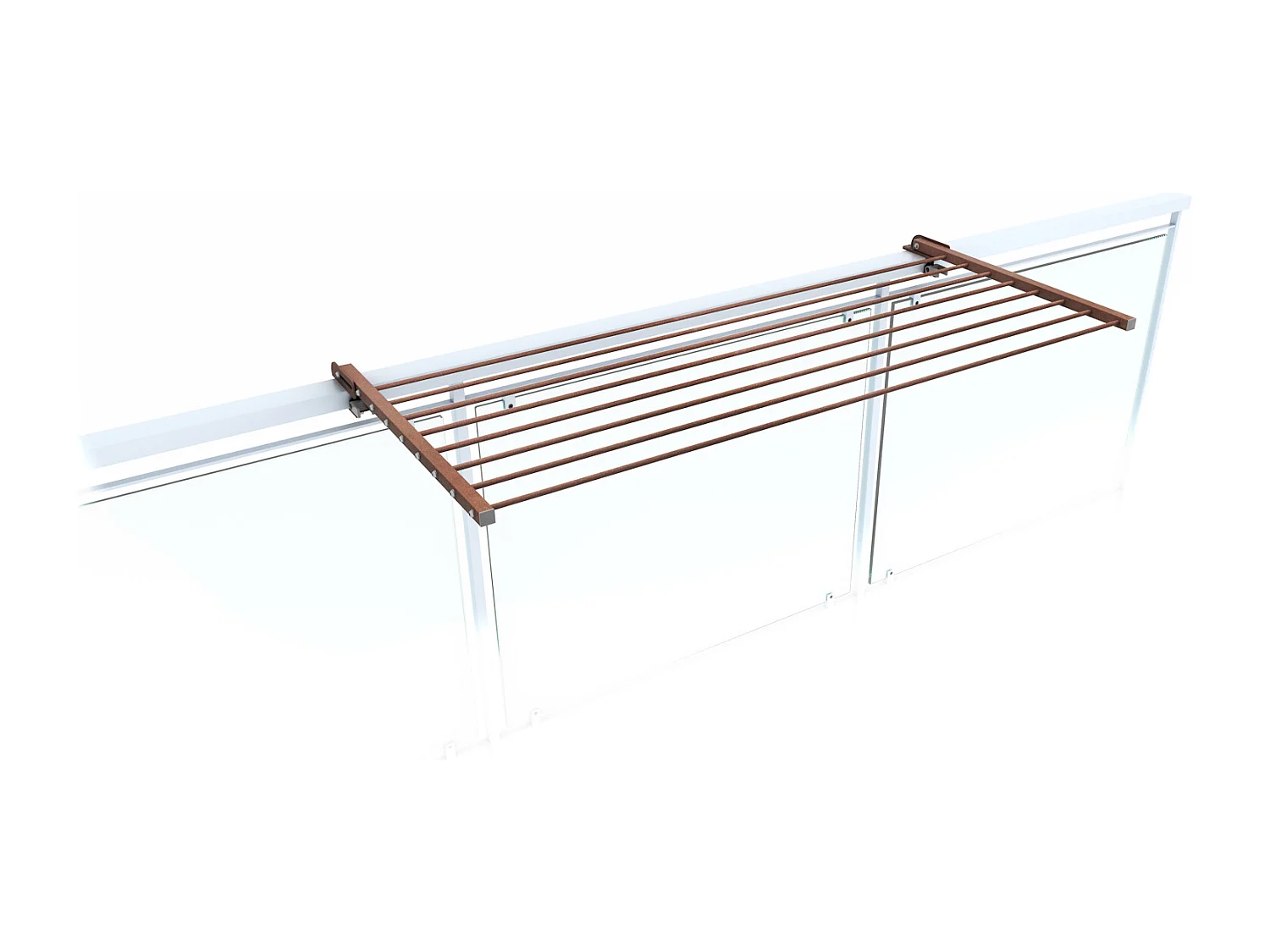 Étendoir balcon pliable et inclinable aluminium résistant – corten – 118x63x8 cm DUO