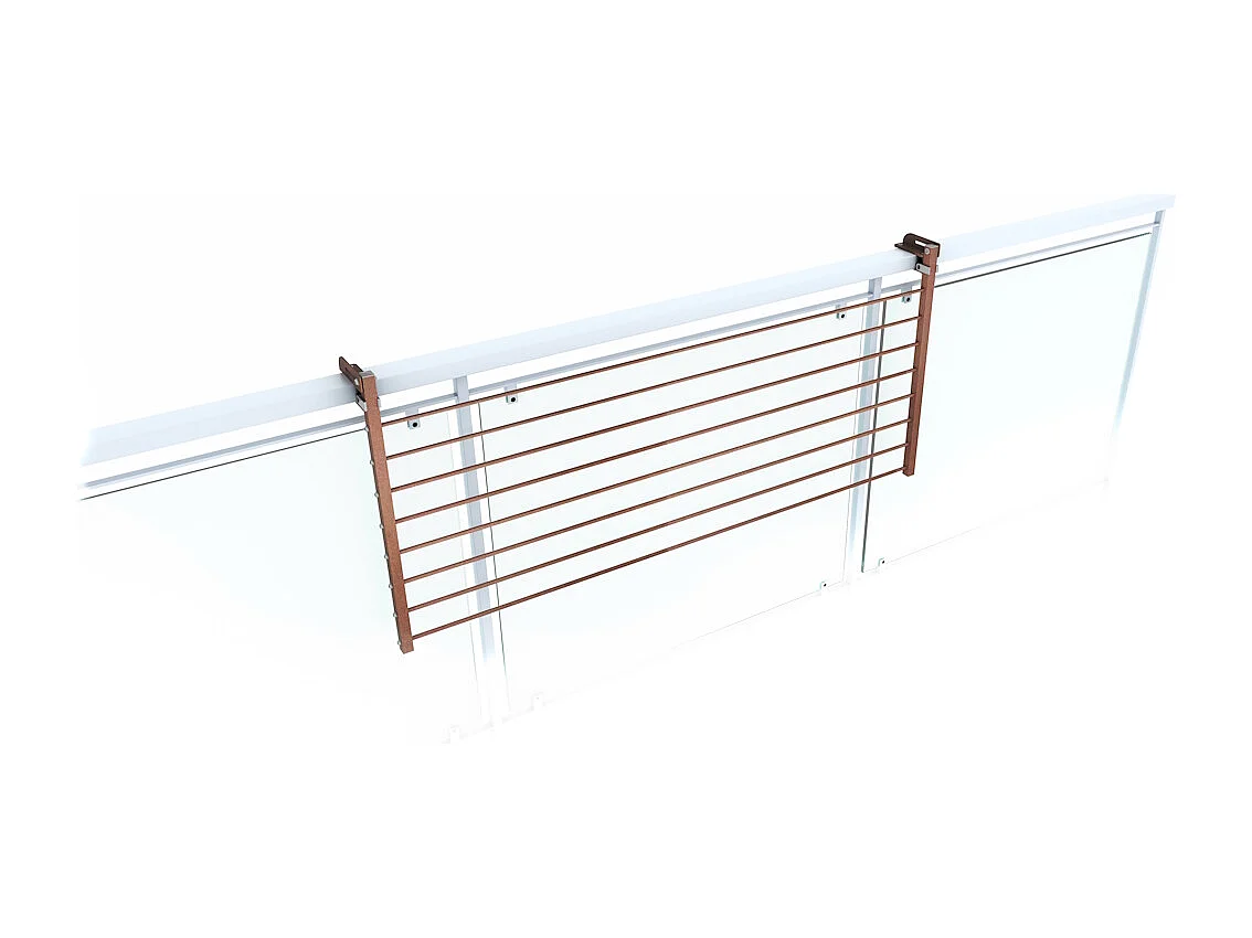 Étendoir balcon pliable et inclinable aluminium résistant – corten – 118x63x8 cm DUO