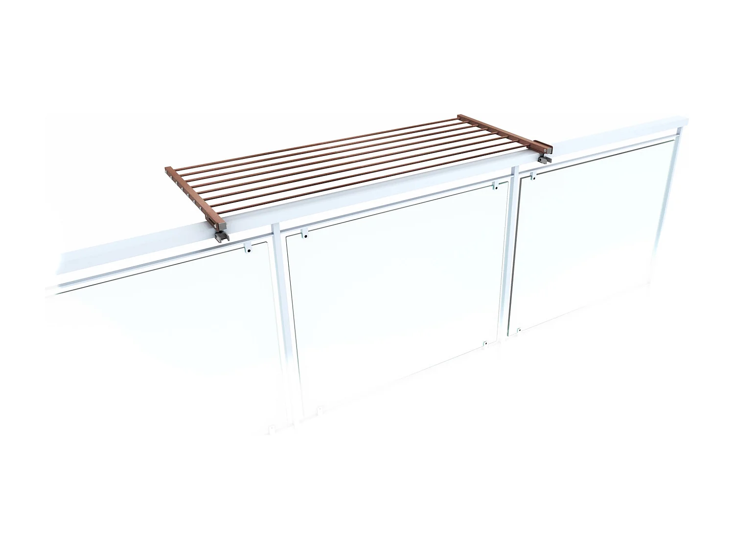 Étendoir balcon pliable et inclinable aluminium résistant – corten – 118x63x8 cm DUO