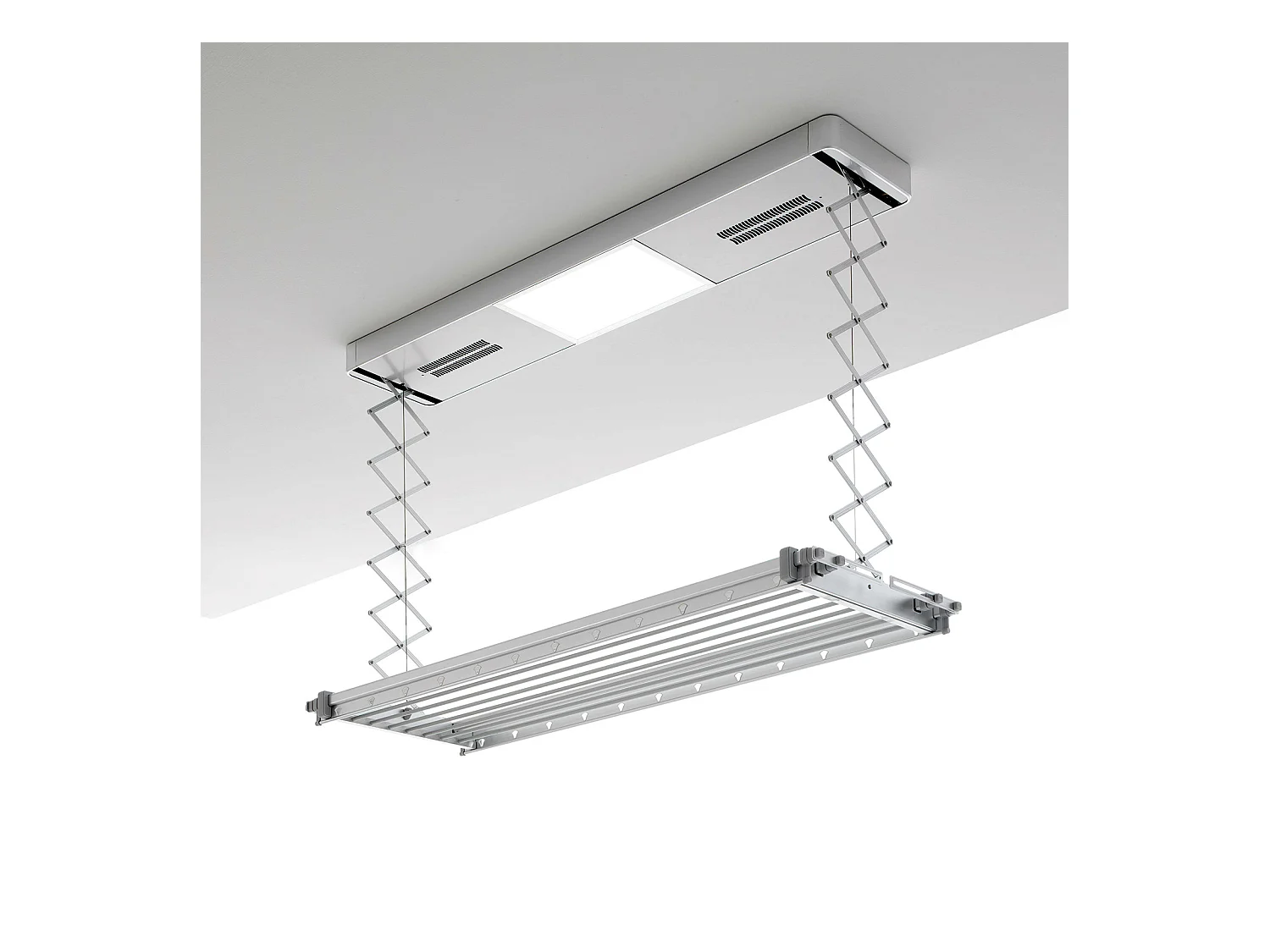 Étendoir électrique mur ou plafond avec télécommande – gris – 122x52x30 cm PRO 120