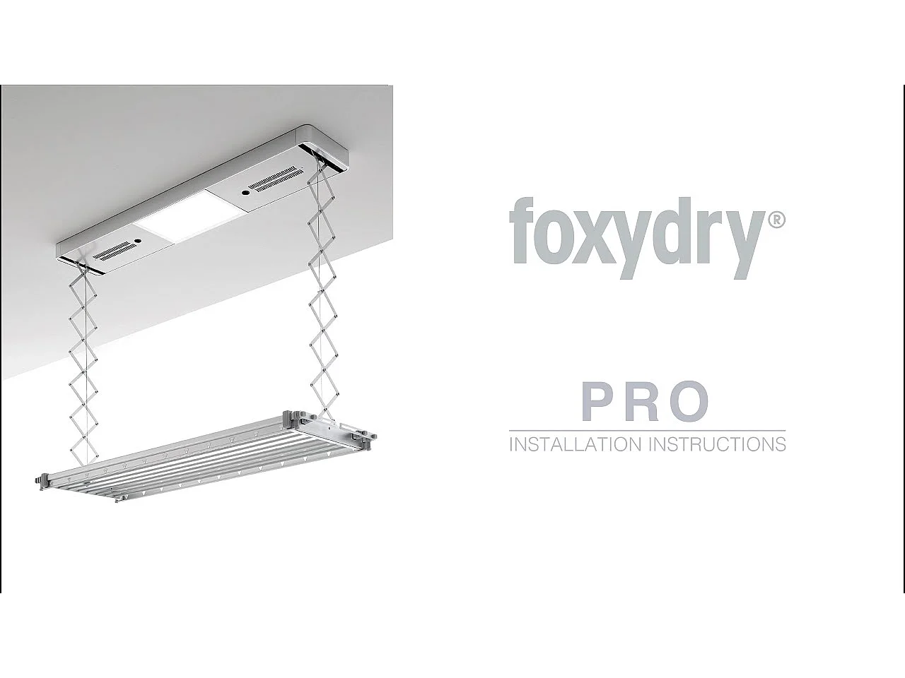 Étendoir électrique mur ou plafond avec télécommande – gris – 122x52x30 cm PRO 120