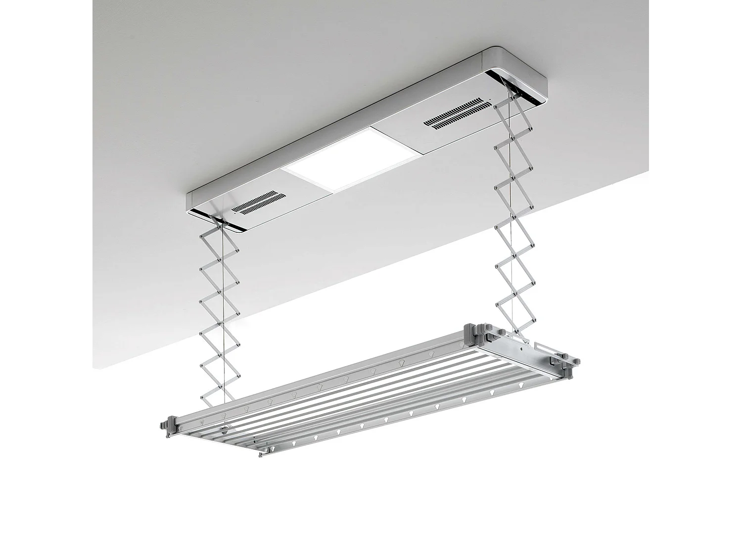 Étendoir électrique mur ou plafond avec télécommande – gris – 122x52x30 cm PRO 120