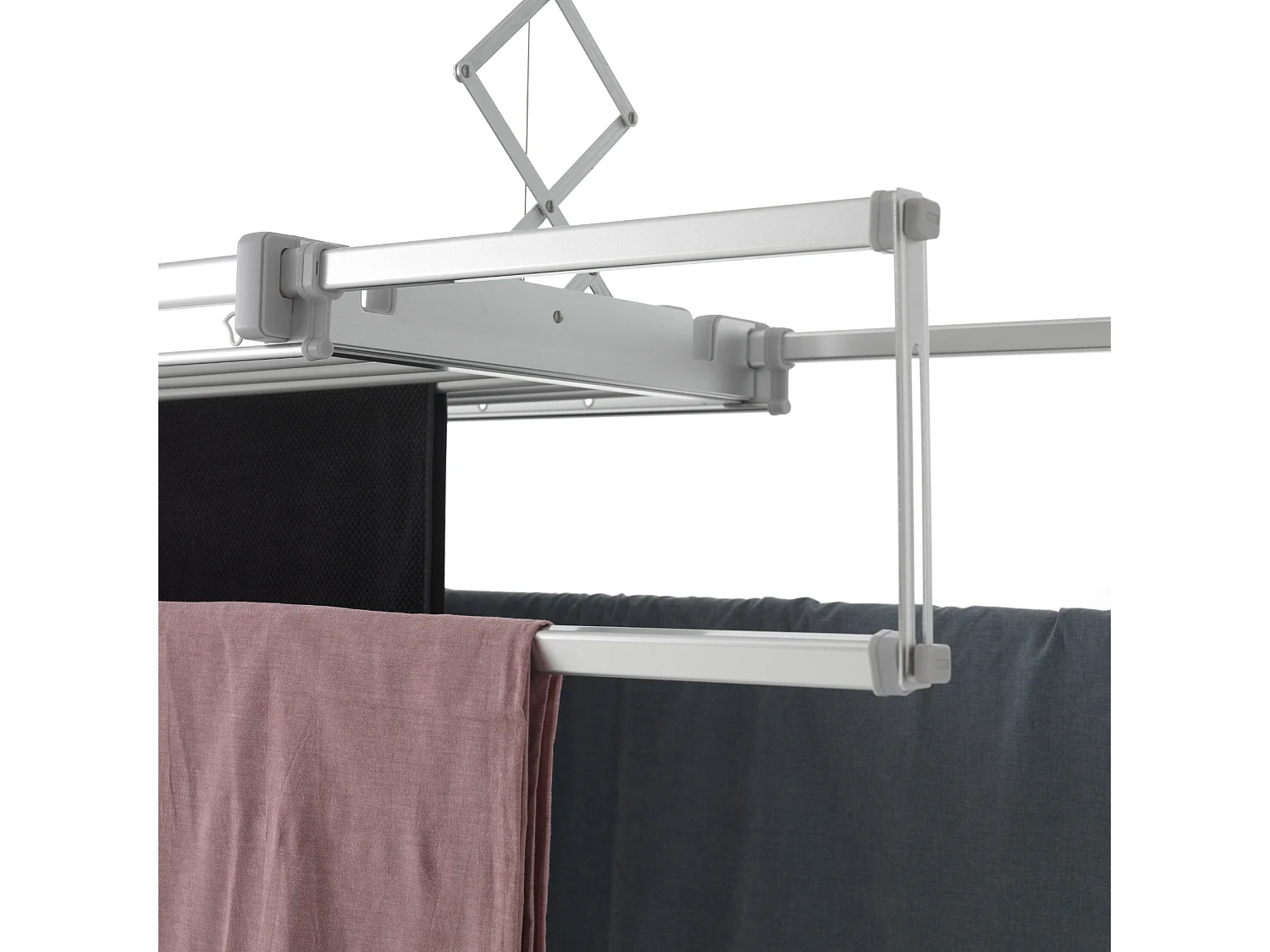 Étendoir électrique mur ou plafond avec télécommande – gris – 122x52x30 cm PRO 120