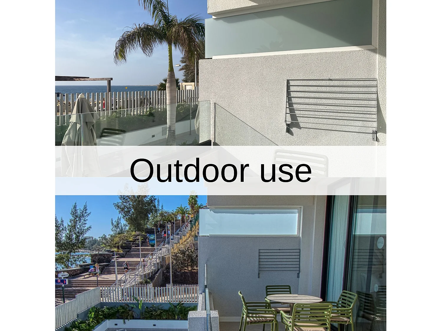 Étendoir à linge mural en aluminium résistant – blanc – 100x50x10 cm Fold 100