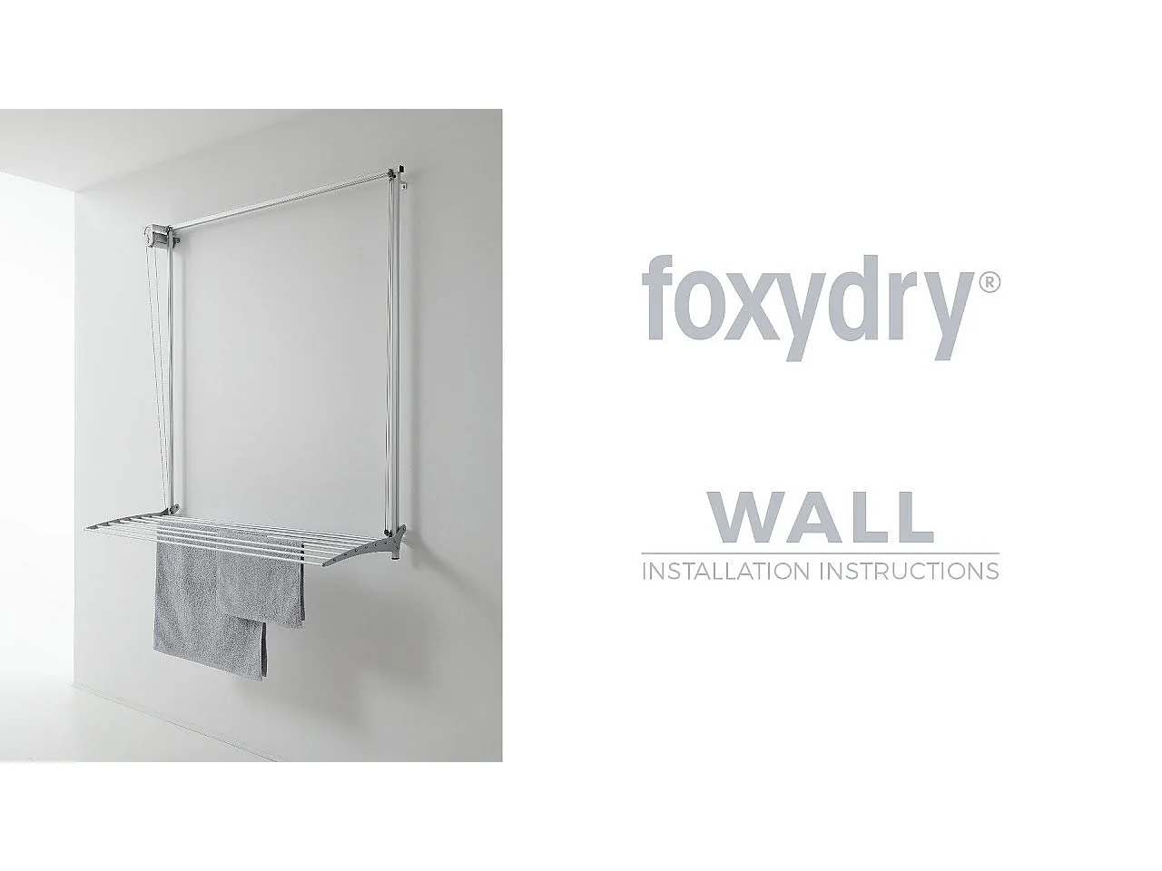 Étendoir mural en aluminium résistant et robuste – gris – 88x52x137 cm Wall 80