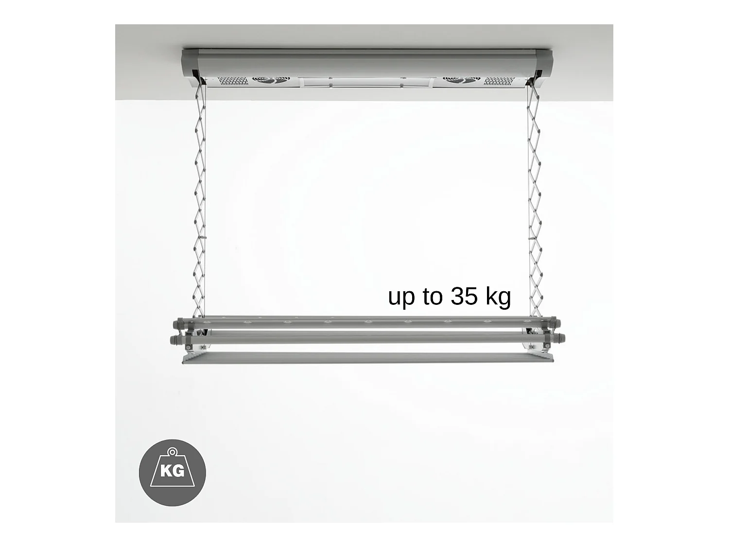 Séchoir électrique de plafond en aluminium avec télécommande – gris – 122x57x30 cm Air 120