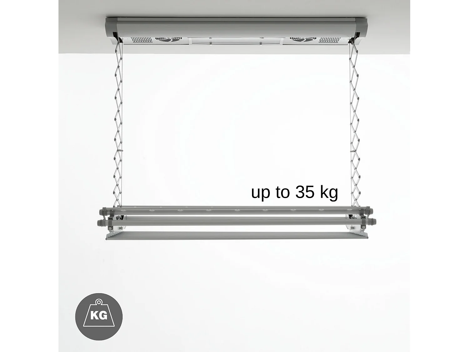 Séchoir électrique de plafond en aluminium avec télécommande – gris – 122x57x30 cm Air 120