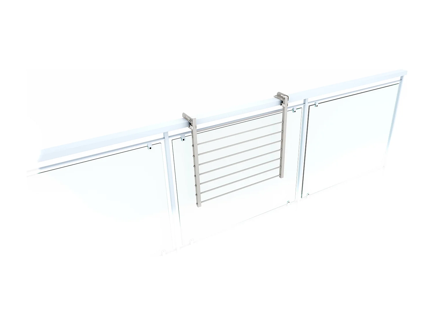 Étendoir balcon pliable et inclinable aluminium résistant – blanc – 62x63x8 cm DUO