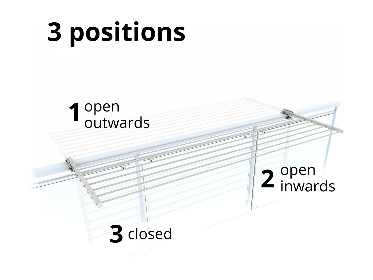 Étendoir balcon pliable et inclinable aluminium résistant – blanc – 62x63x8 cm DUO