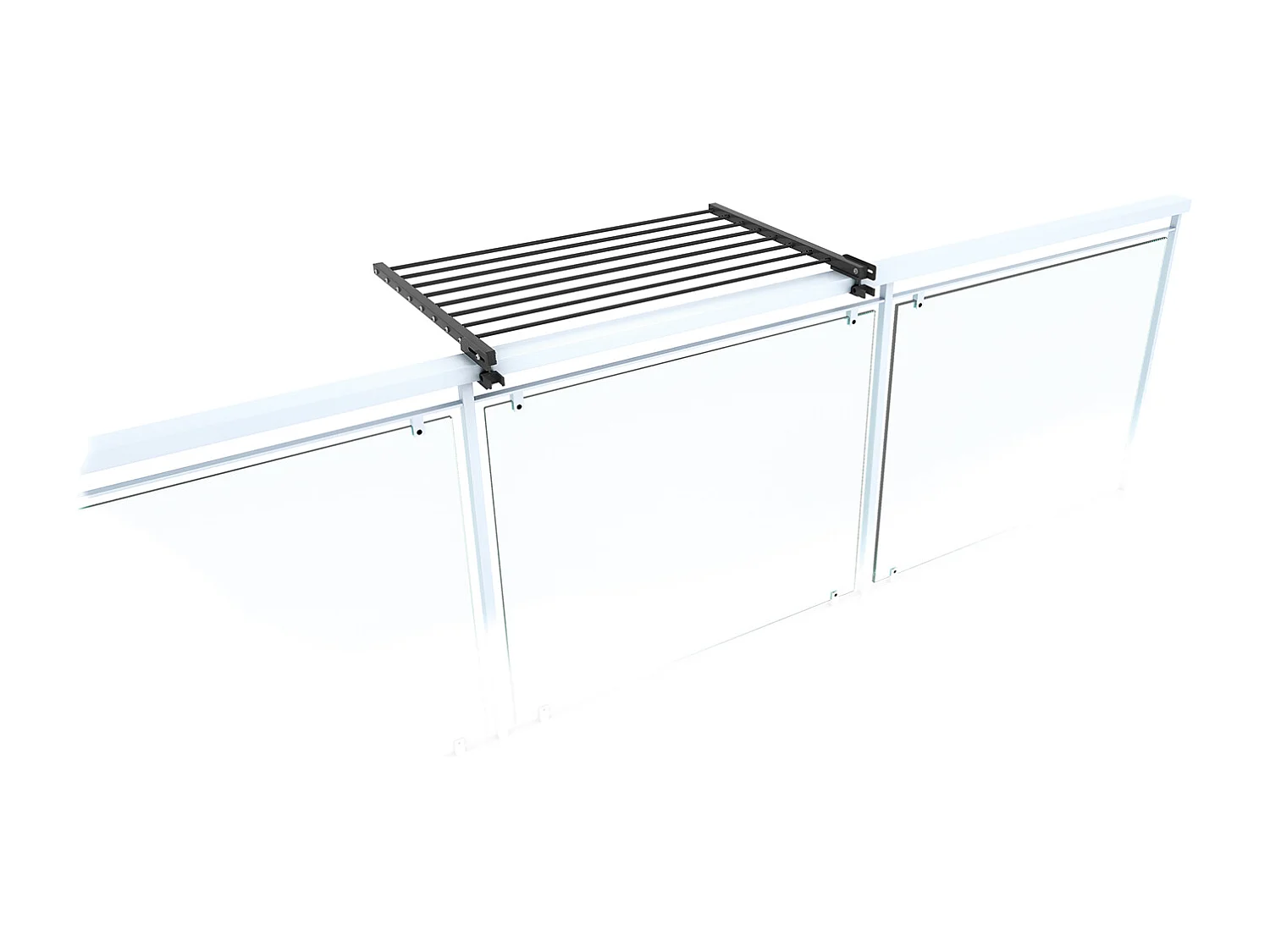 Étendoir balcon pliable et inclinable anti-rouille – antracite – 82x63x8 cm DUO