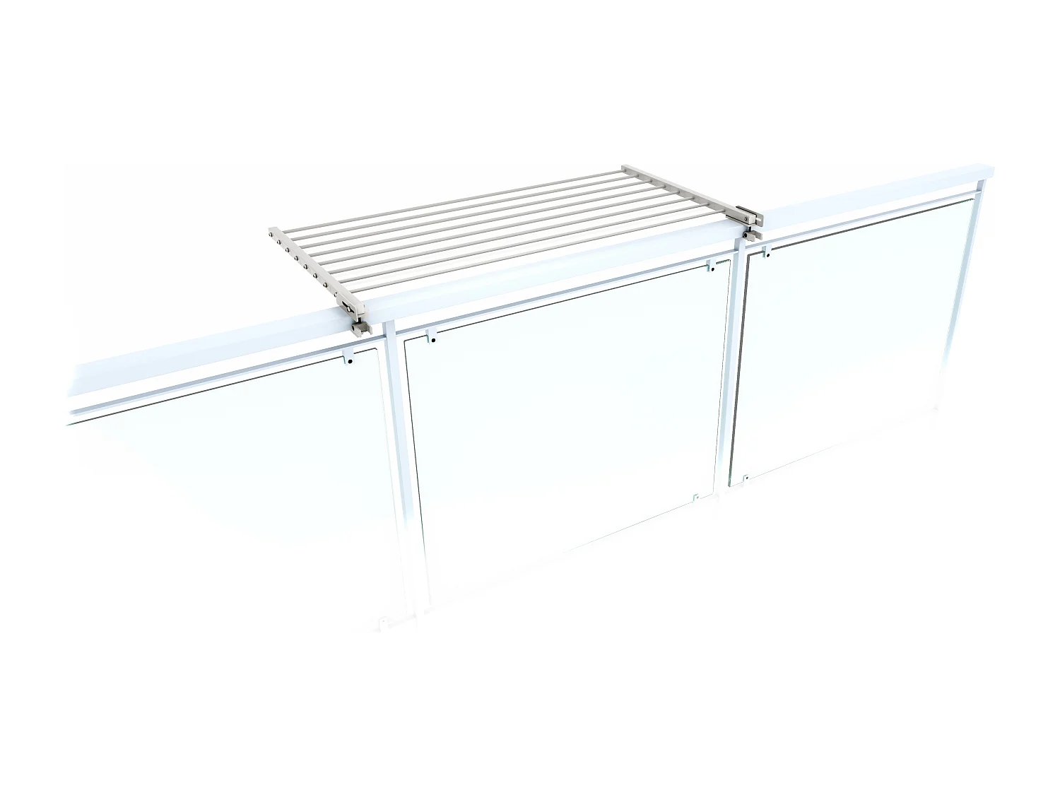 Étendoir balcon pliable et inclinable pour extérieur – blanc – 102x63x8 cm DUO