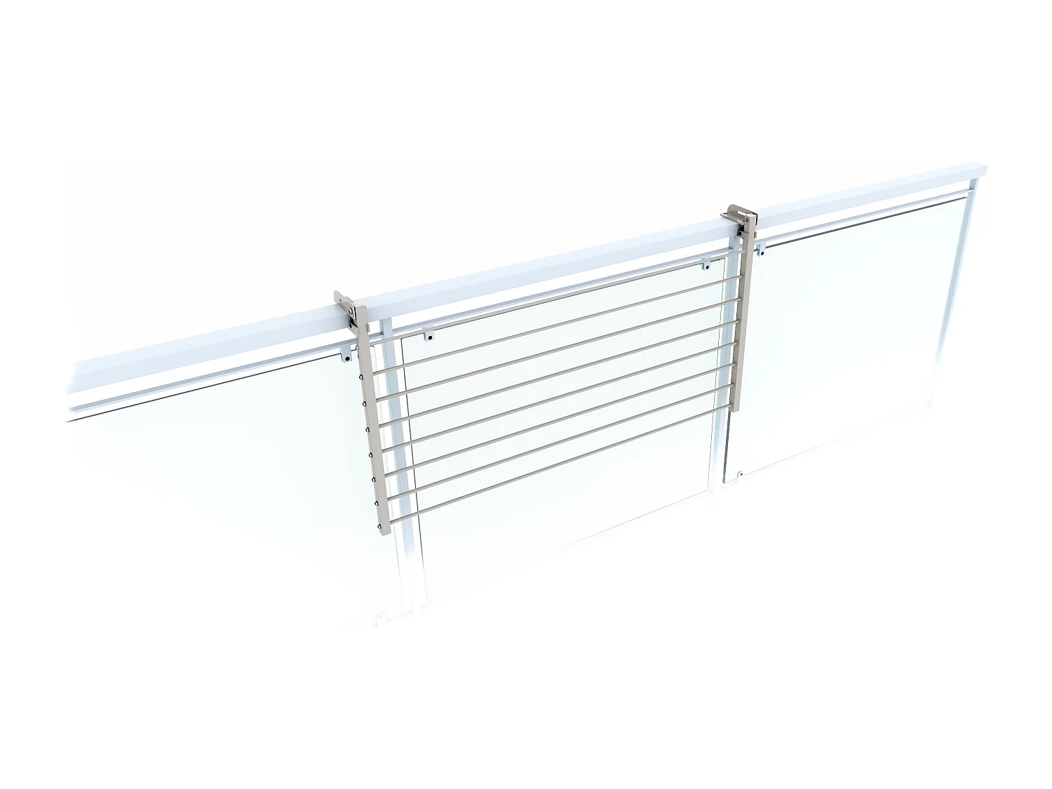 Étendoir balcon pliable et inclinable pour extérieur – blanc – 102x63x8 cm DUO
