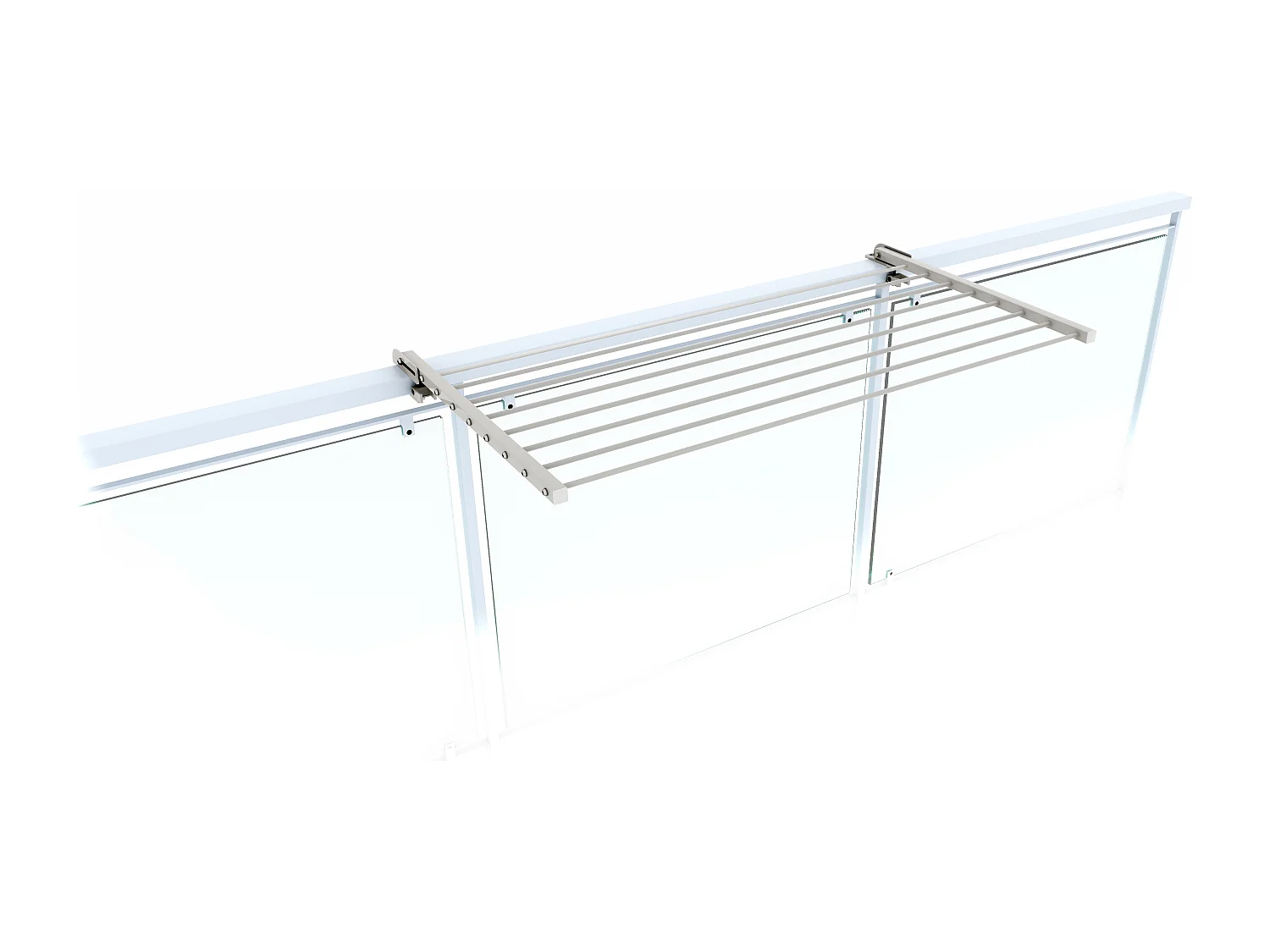 Étendoir balcon pliable et inclinable pour extérieur – blanc – 102x63x8 cm DUO