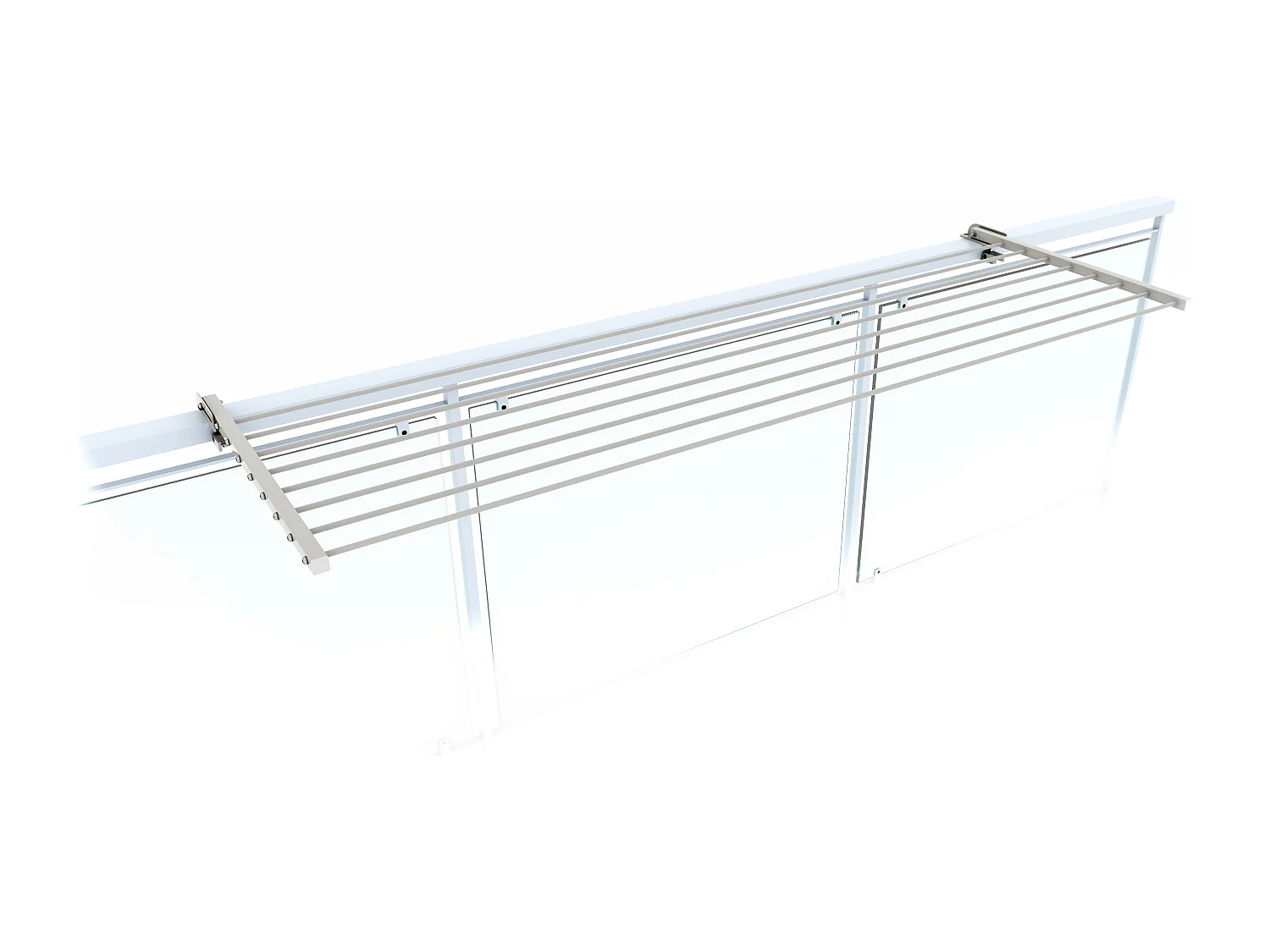 Étendoir balcon pliable et inclinable pour extérieur – blanc – 102x63x8 cm DUO
