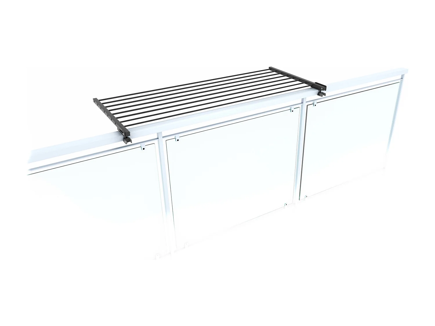 Étendoir balcon pliable et inclinable aluminium résistant – antracite – 118x63x8 cm DUO