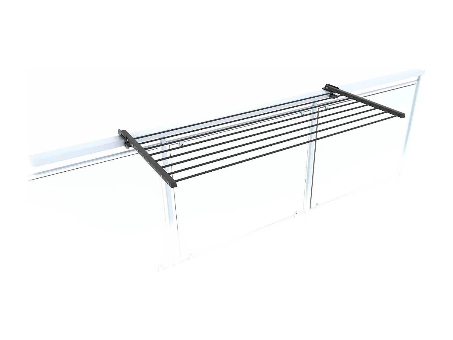 Étendoir balcon pliable et inclinable aluminium résistant – antracite – 118x63x8 cm DUO