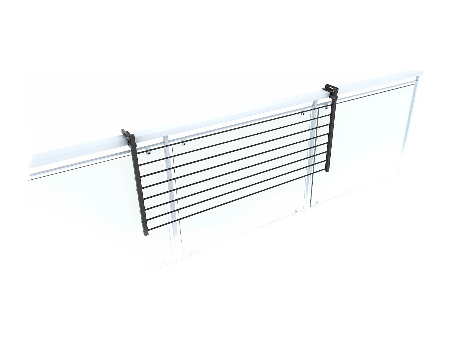 Étendoir balcon pliable et inclinable aluminium résistant – antracite – 118x63x8 cm DUO