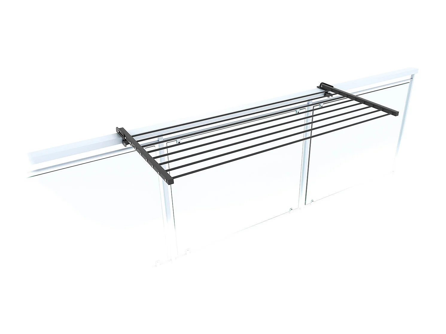 Étendoir balcon pliable et inclinable aluminium résistant – antracite – 118x63x8 cm DUO