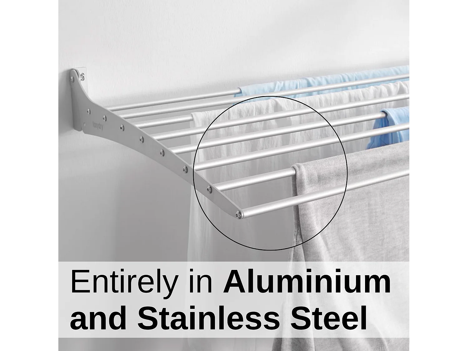 Étendoir à linge mural pour intérieur et extérieur – gris – 82x50x10 cm Fold 80