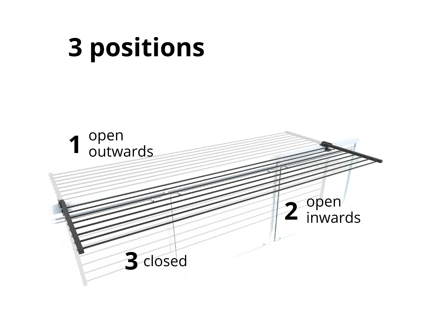 Étendoir balcon pliable et inclinable pour extérieur – antracite – 202x63x8 cm DUO