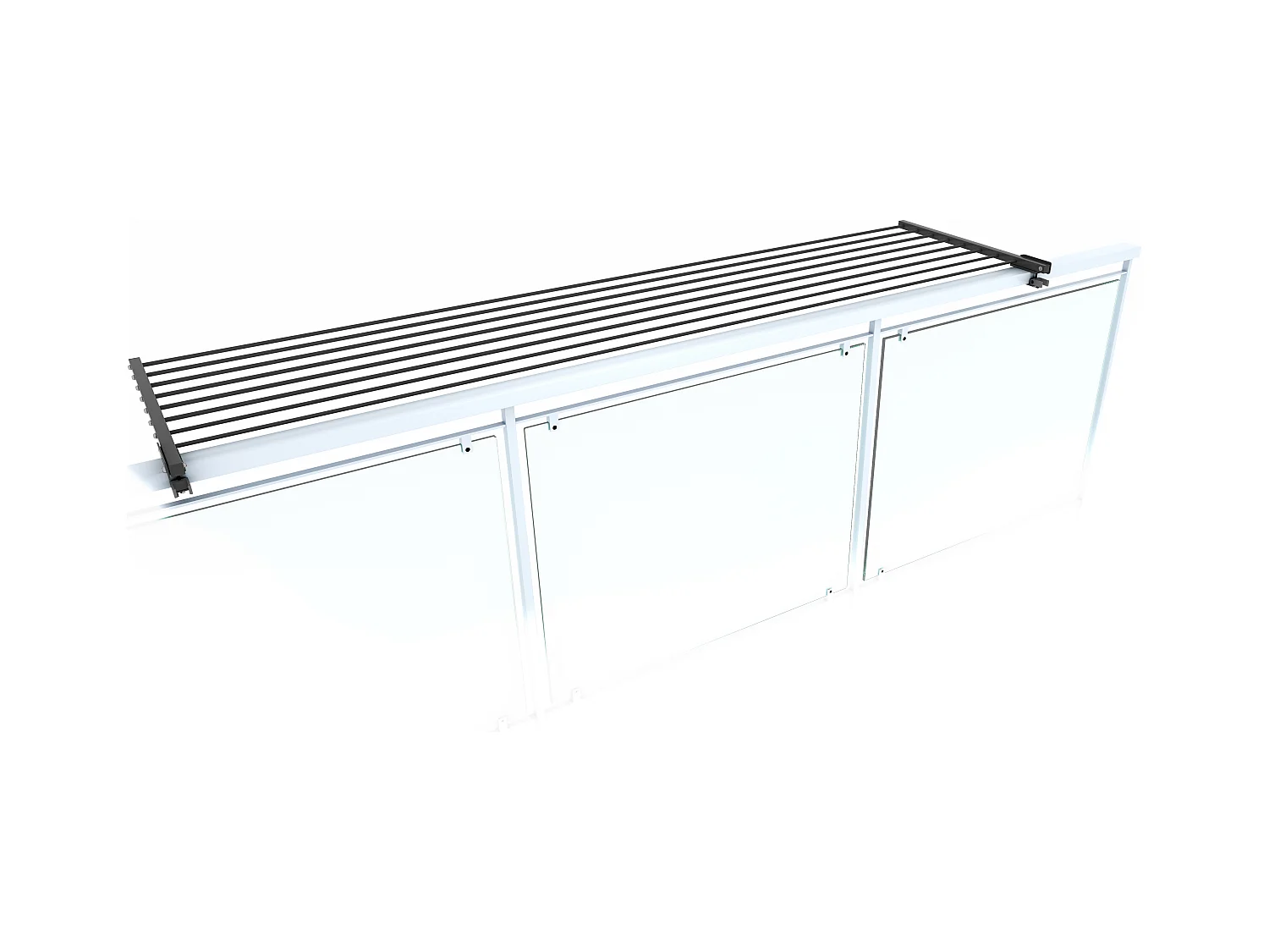Étendoir balcon pliable et inclinable pour extérieur – antracite – 202x63x8 cm DUO