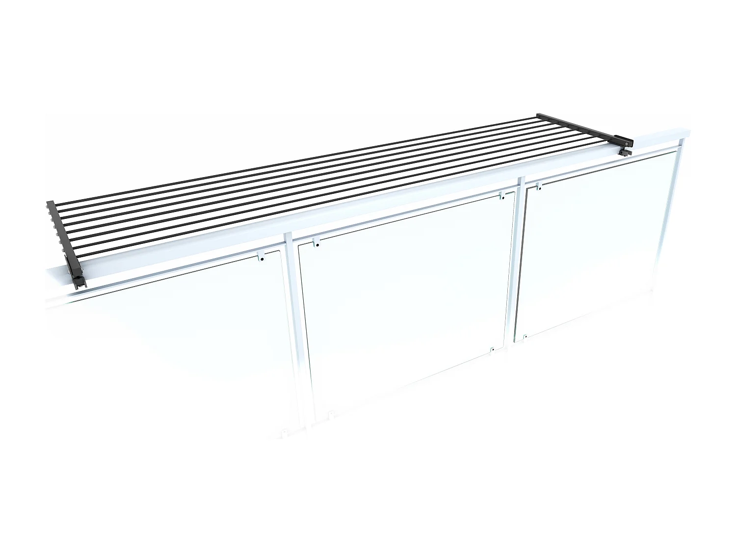 Étendoir balcon pliable et inclinable pour extérieur – antracite – 202x63x8 cm DUO