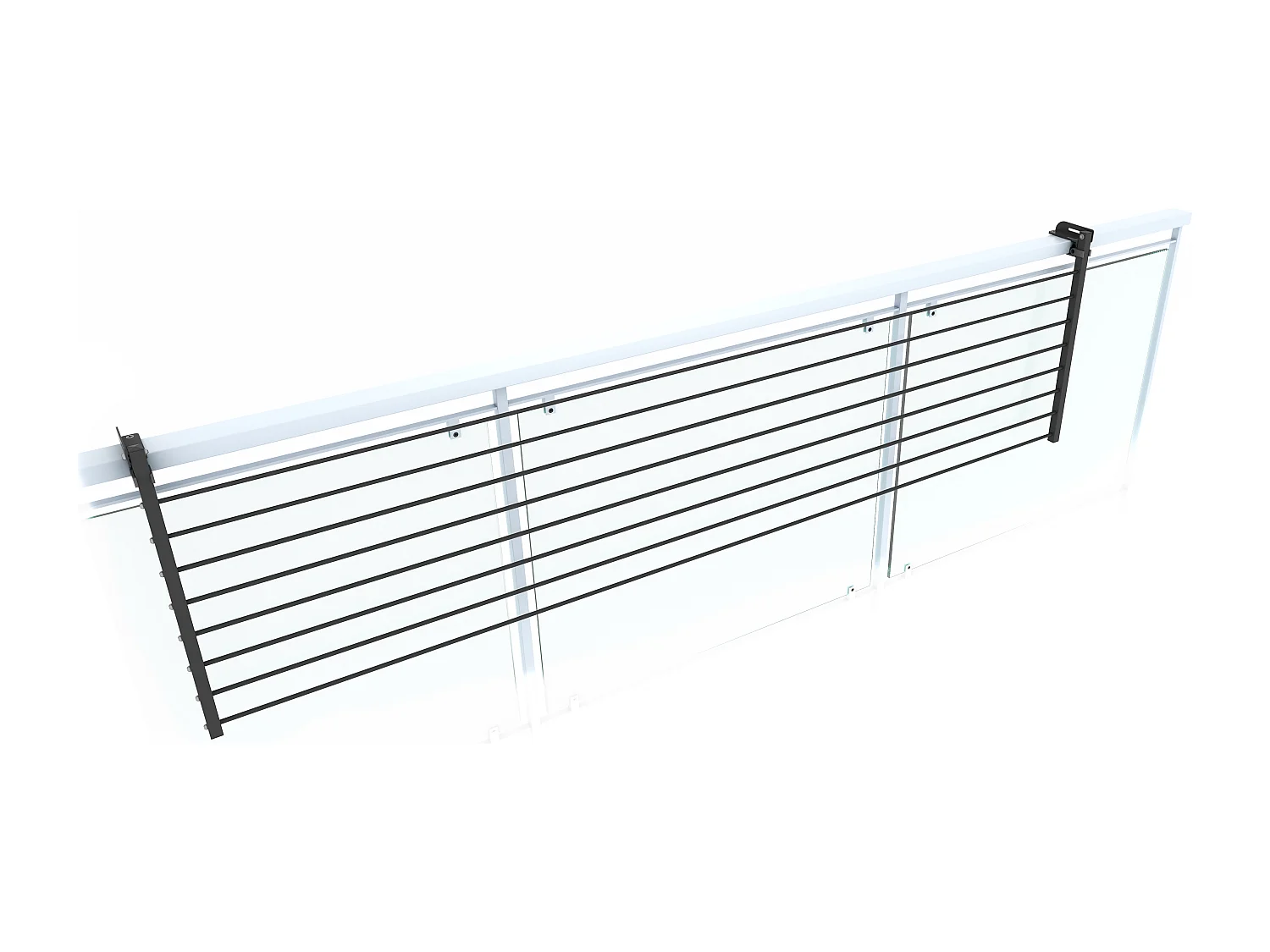 Étendoir balcon pliable et inclinable pour extérieur – antracite – 202x63x8 cm DUO
