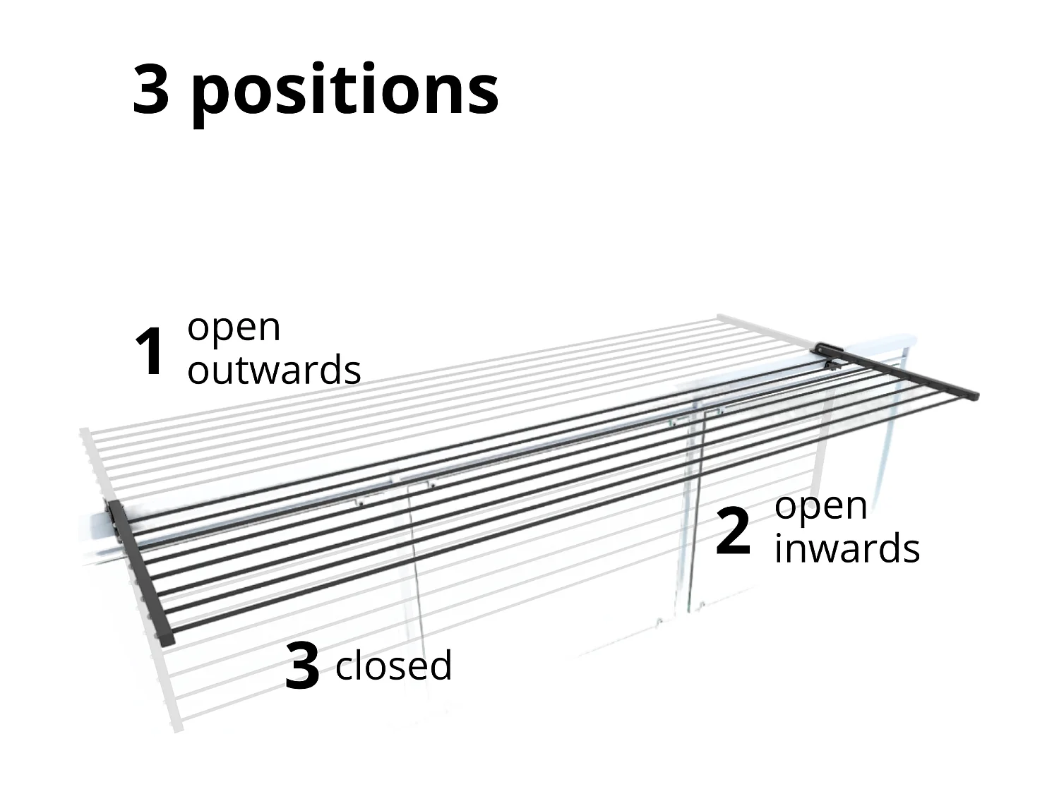 Étendoir balcon pliable et inclinable pour extérieur – antracite – 202x63x8 cm DUO
