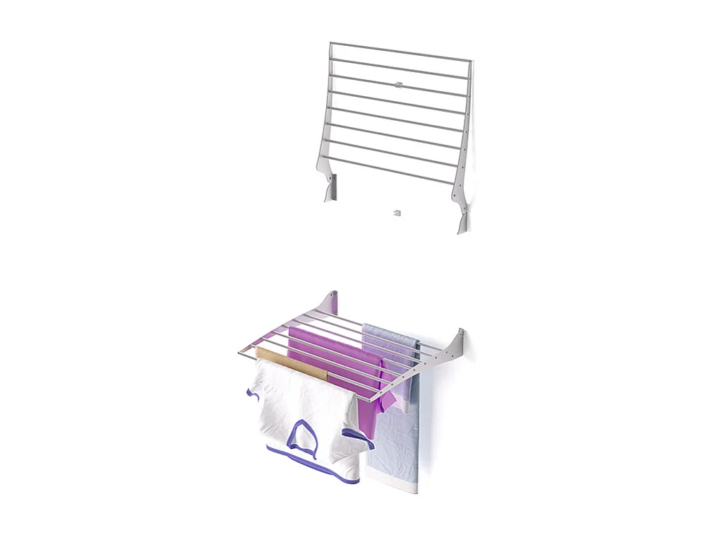 Étendoir à linge mural étendoir mural repliable – gris – 60x50x10 cm Fold 60