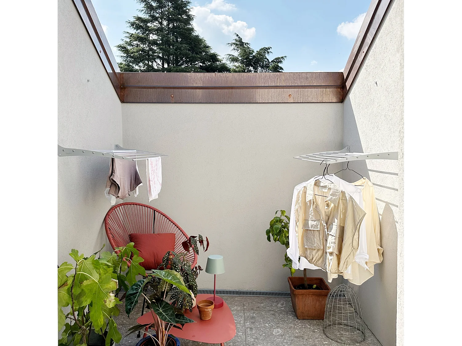 Étendoir à linge mural étendoir mural repliable – gris – 60x50x10 cm Fold 60