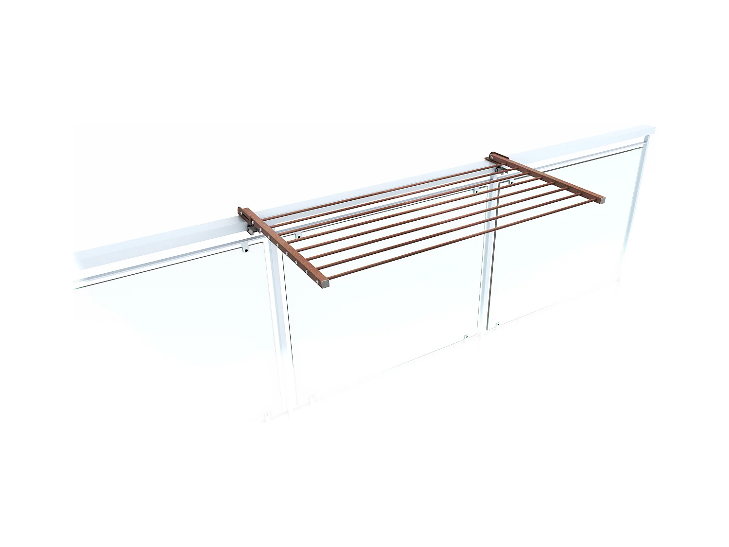 Étendoir balcon pliable et inclinable pour extérieur – corten – 102x63x8 cm DUO
