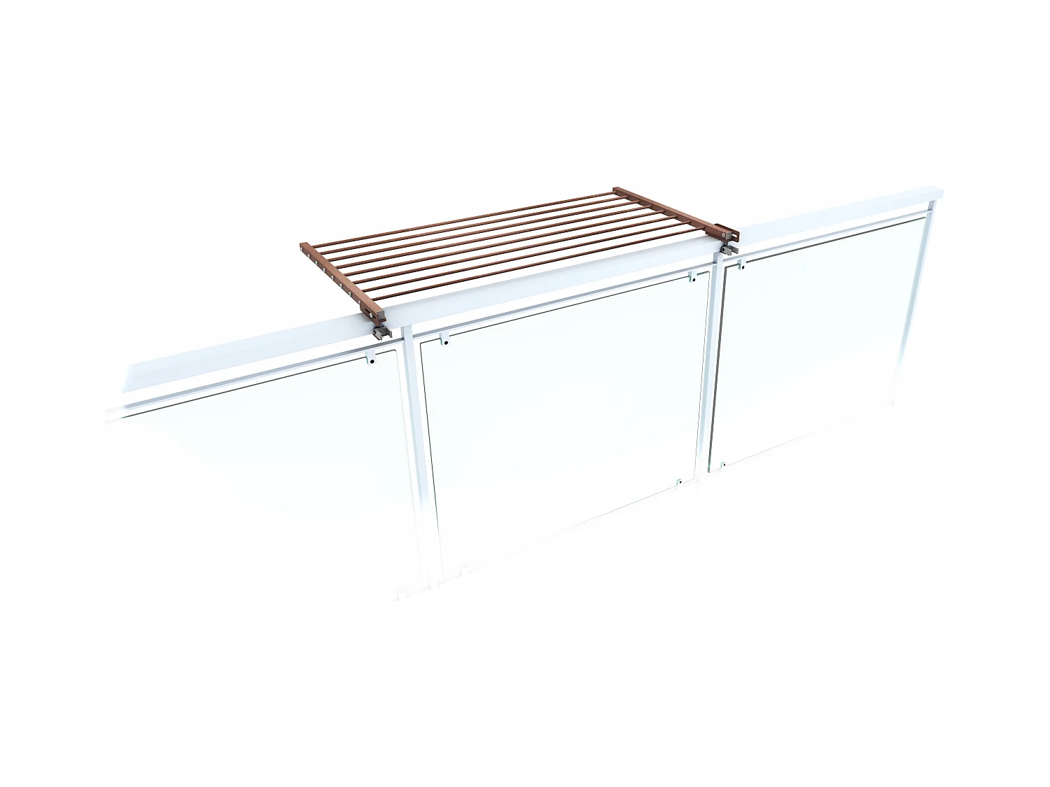 Étendoir balcon pliable et inclinable pour extérieur – corten – 102x63x8 cm DUO