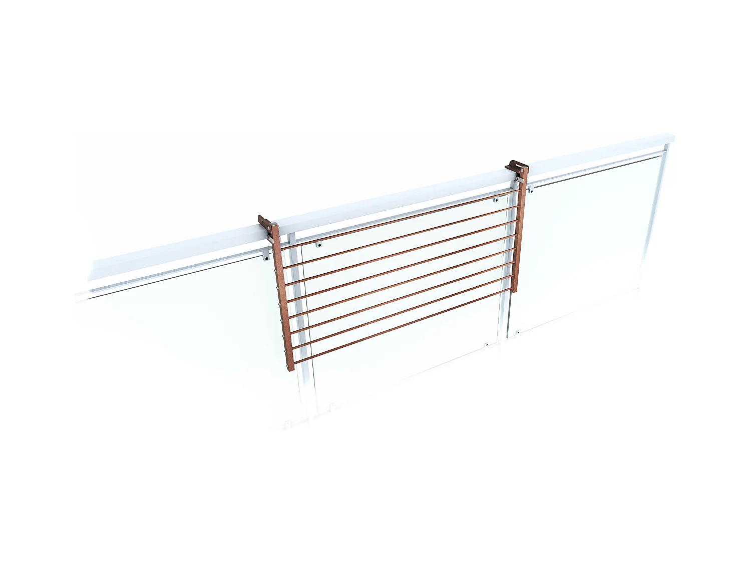 Étendoir balcon pliable et inclinable pour extérieur – corten – 102x63x8 cm DUO