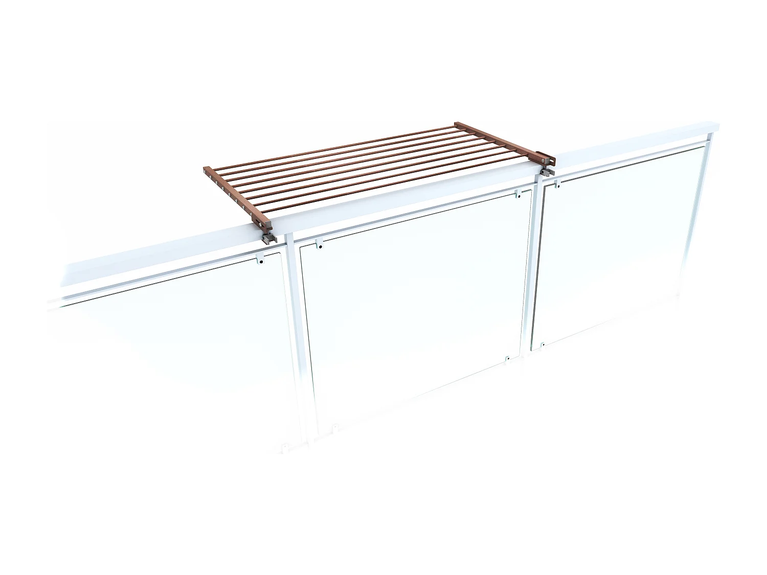 Étendoir balcon pliable et inclinable pour extérieur – corten – 102x63x8 cm DUO