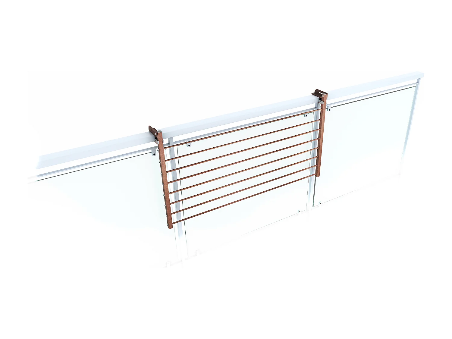 Étendoir balcon pliable et inclinable pour extérieur – corten – 102x63x8 cm DUO