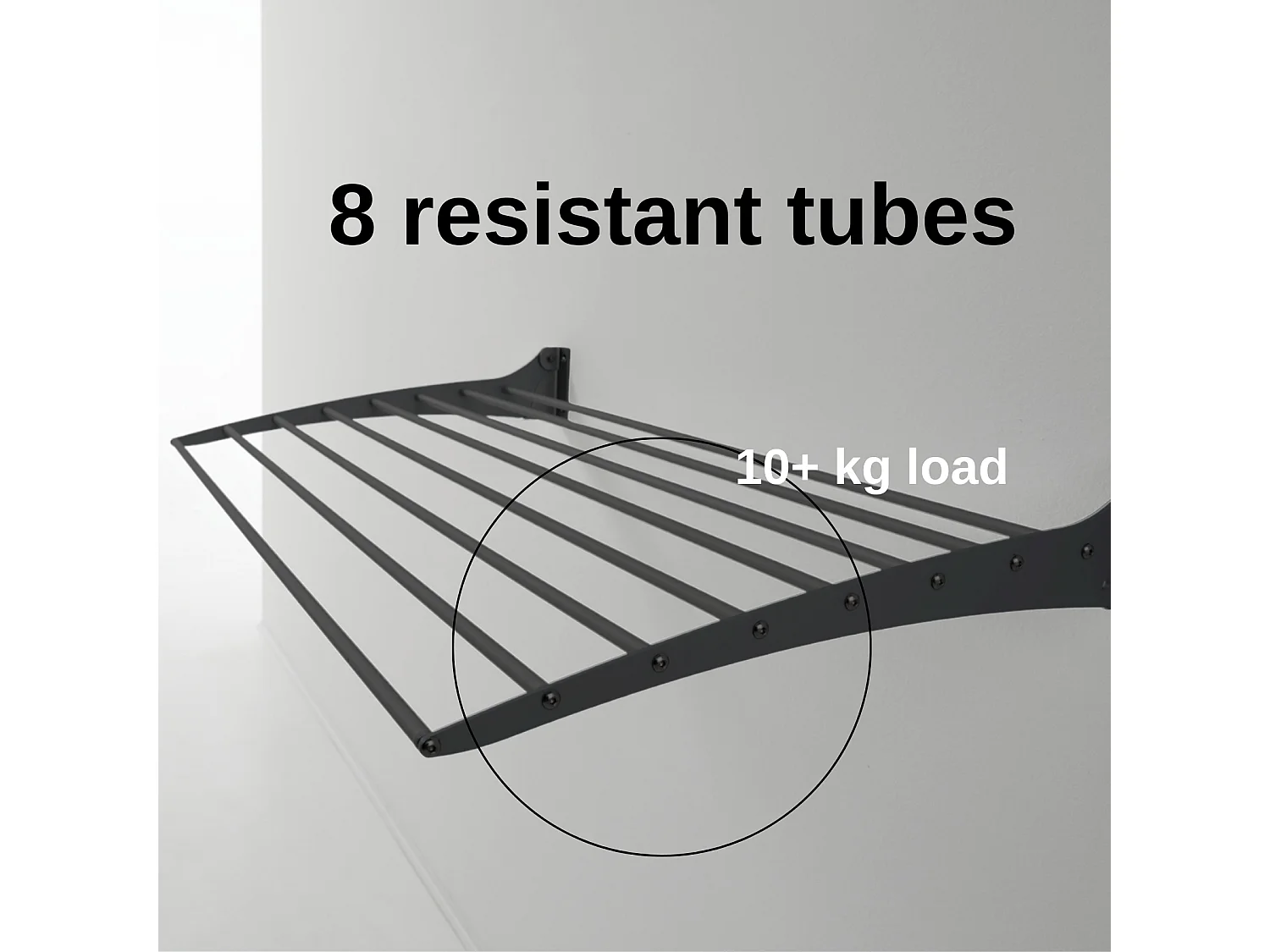 Étendoir à linge mural étendoir mural repliable – noir – 116x50x10 cm Fold Down 120