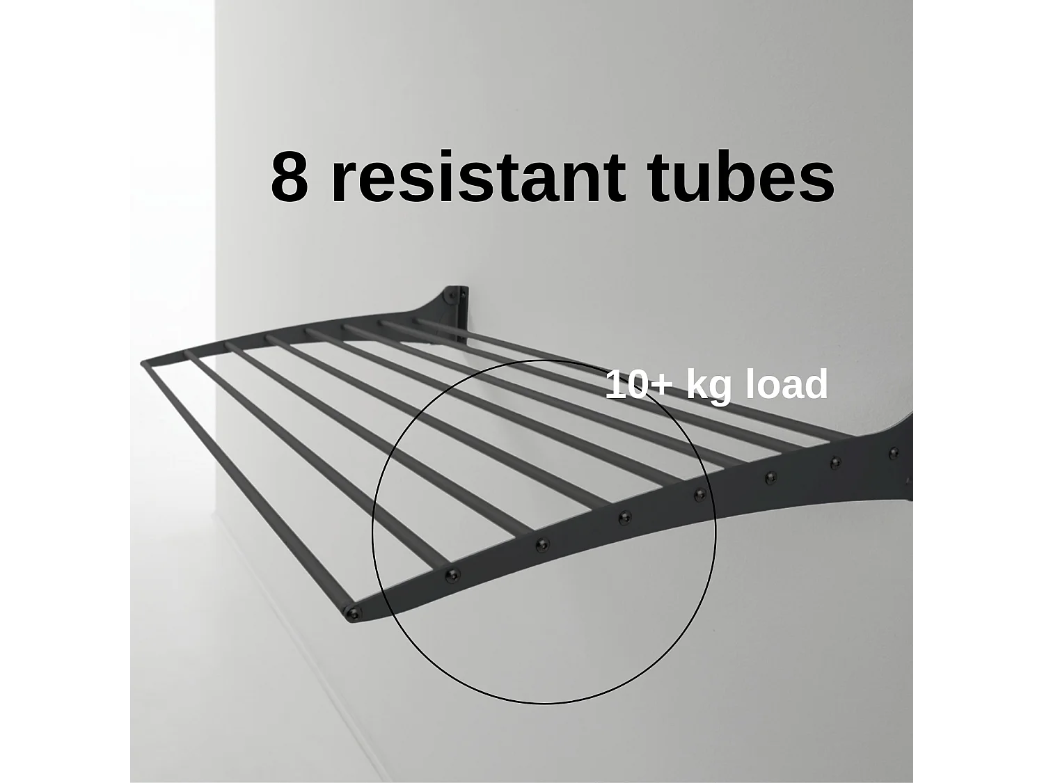 Étendoir à linge mural étendoir mural repliable – noir – 116x50x10 cm Fold Down 120