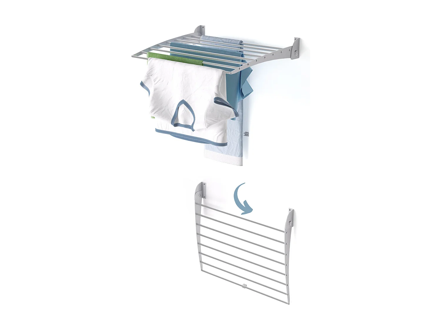 Étendoir à linge mural étendoir mural repliable – gris – 60x50x10 cm Fold Down 60