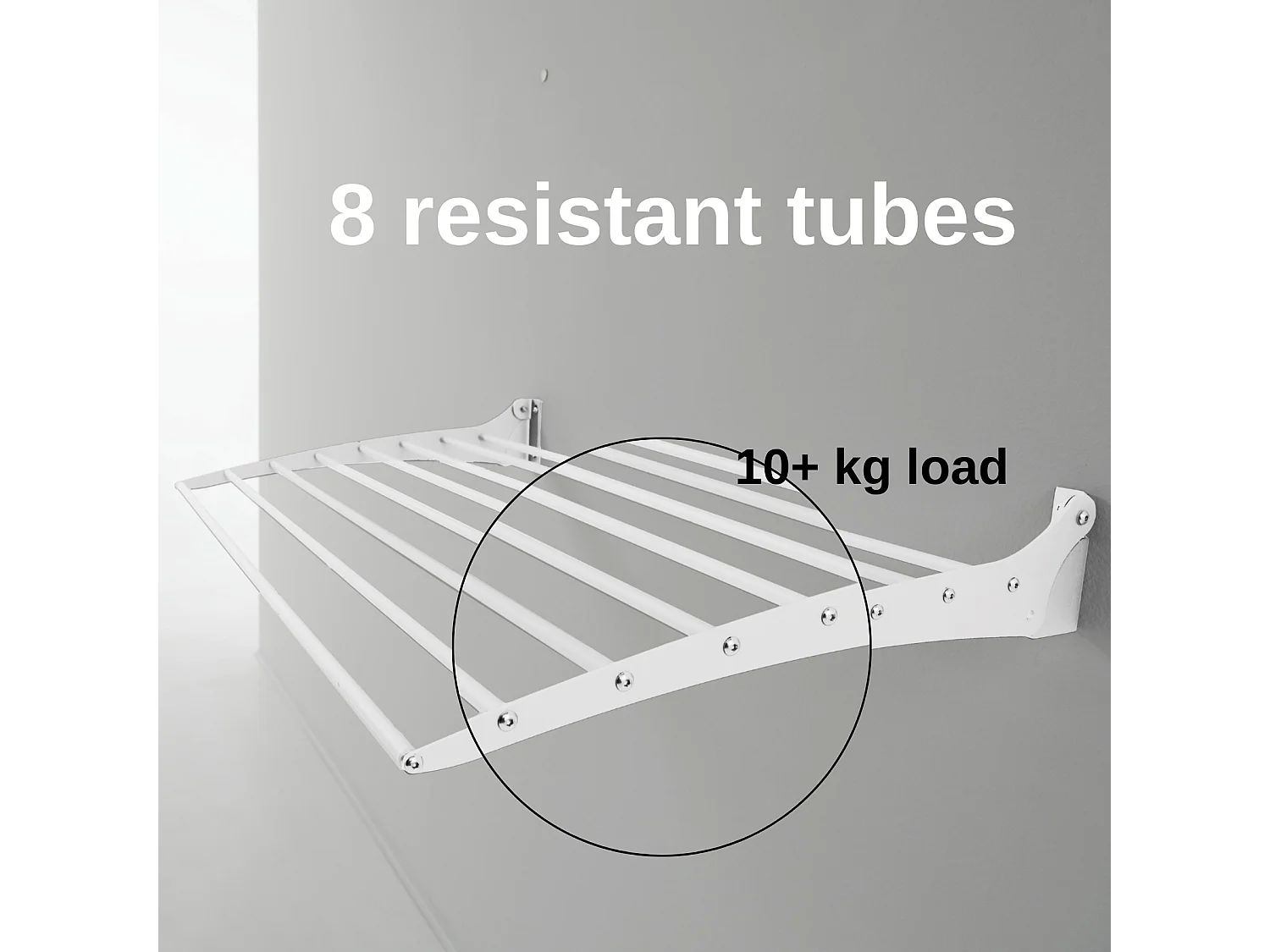 Étendoir à linge mural étendoir mural repliable – blanc – 116x50x10 cm Fold 120