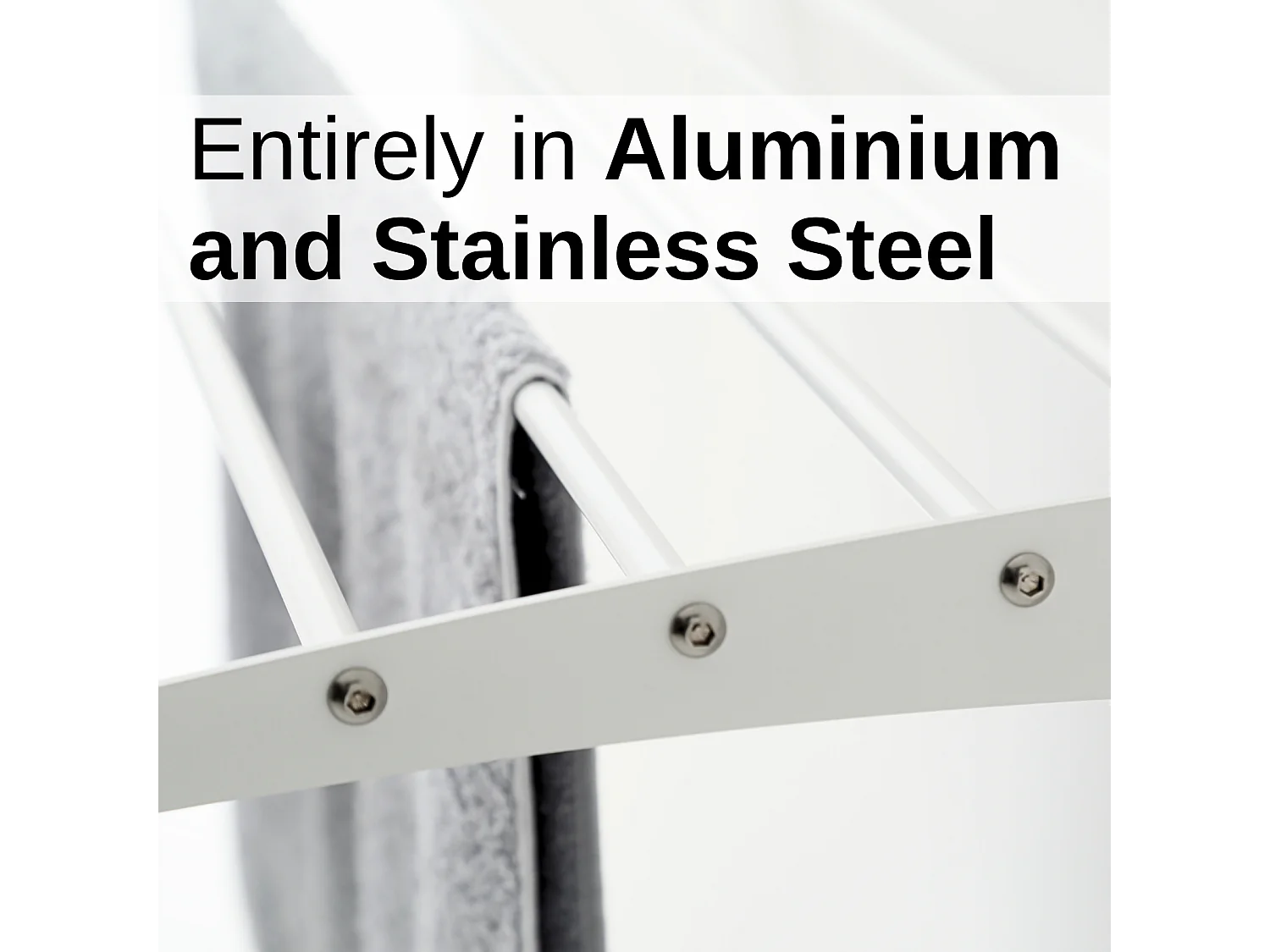 Étendoir à linge mural en aluminium résistant – blanc – 60x50x10 cm Fold 60