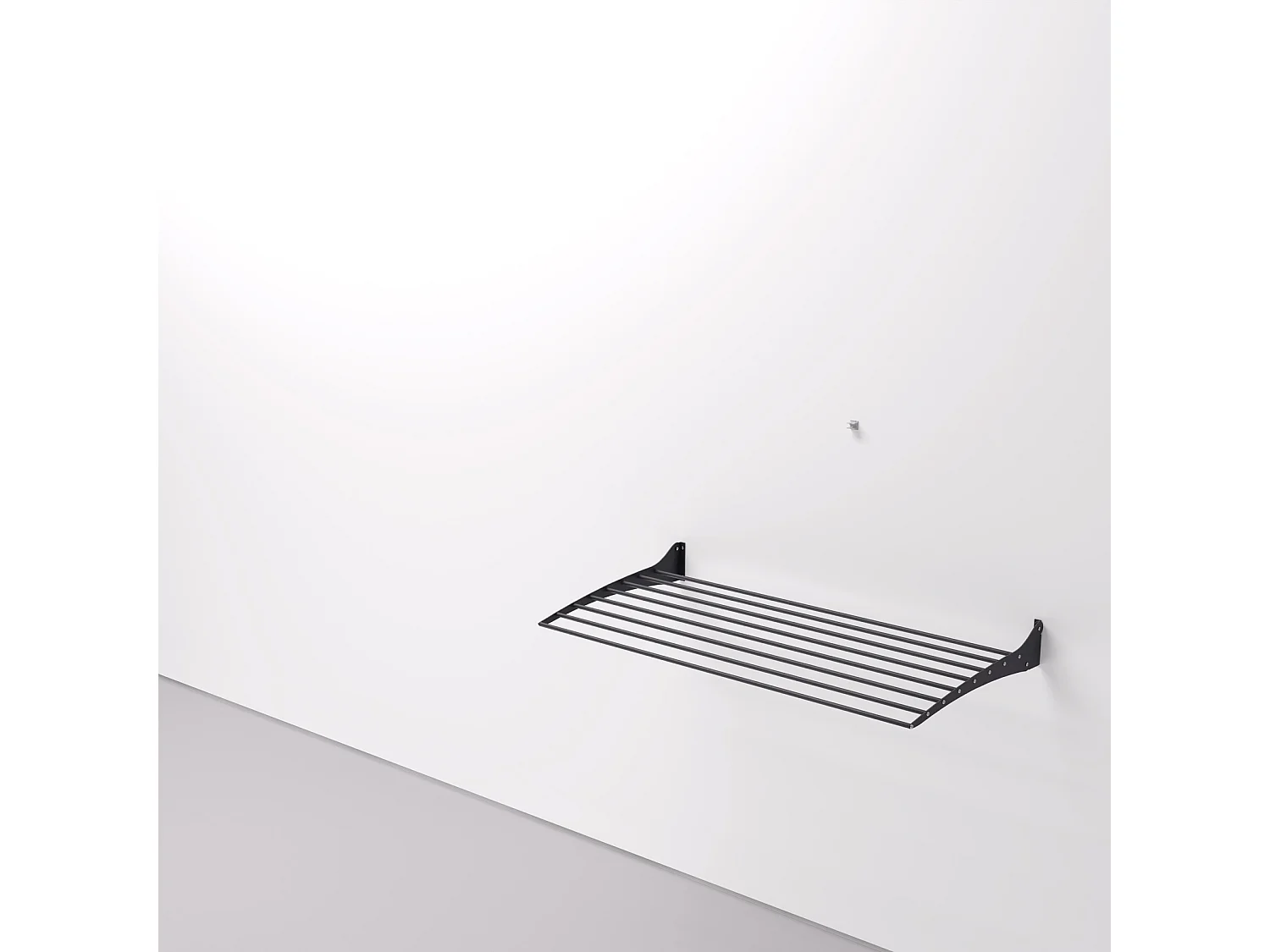Étendoir à linge mural en aluminium résistant – noir – 116x50x10 cm Fold 120