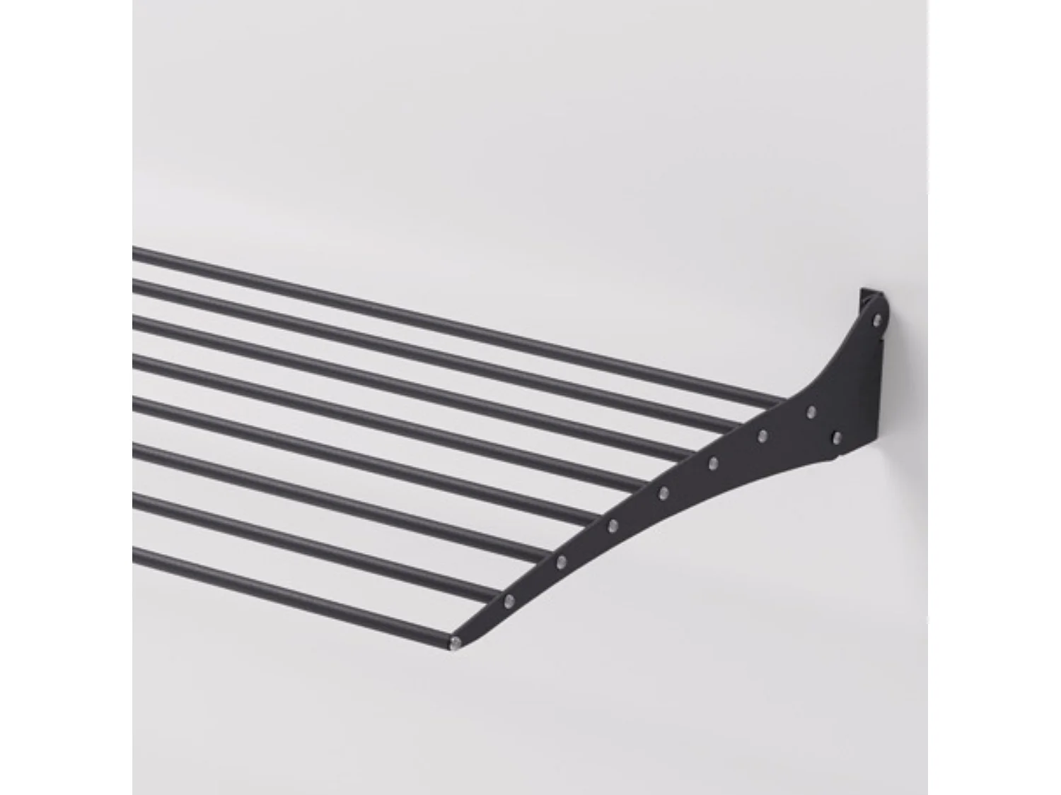 Étendoir à linge mural en aluminium résistant – noir – 116x50x10 cm Fold 120
