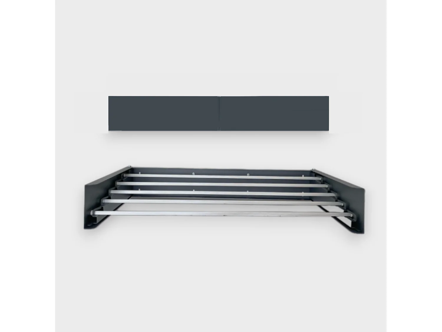 Étendoir mural rétractable en aluminium résistant – anthracite – 71x35x13 cm Hide 70