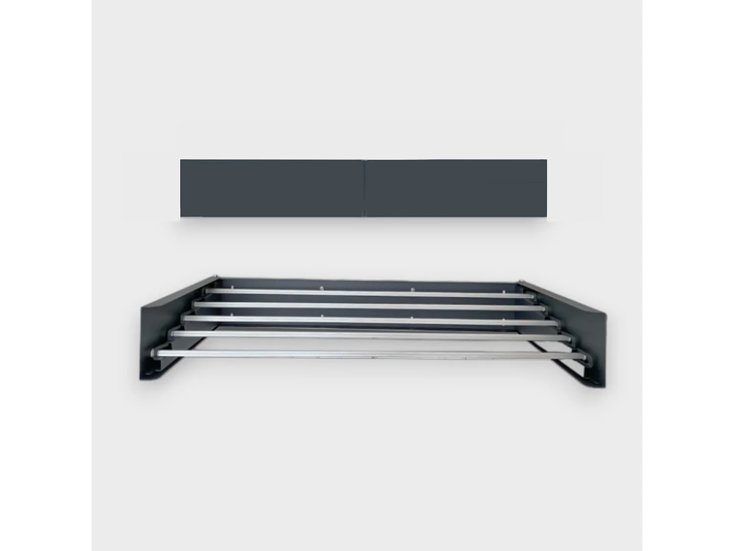 Étendoir mural rétractable en aluminium résistant – anthracite – 71x35x13 cm Hide 70