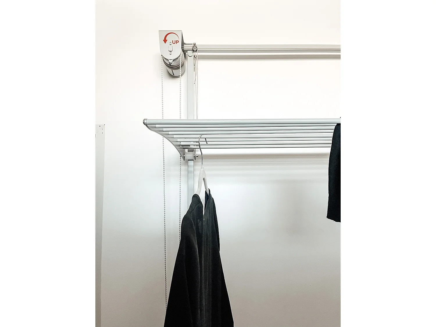 Étendoir mural 2 grilles aluminium résistant – blanc – 88x52x137 cm Wall Plus