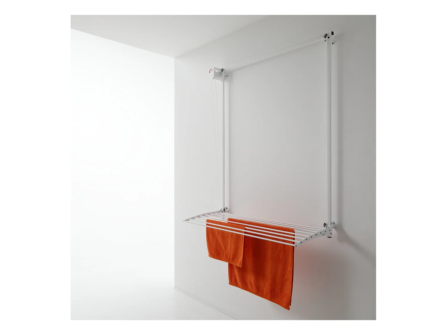 Étendoir mural en aluminium résistant et robuste – blanc – 128x52x137 cm Wall 120