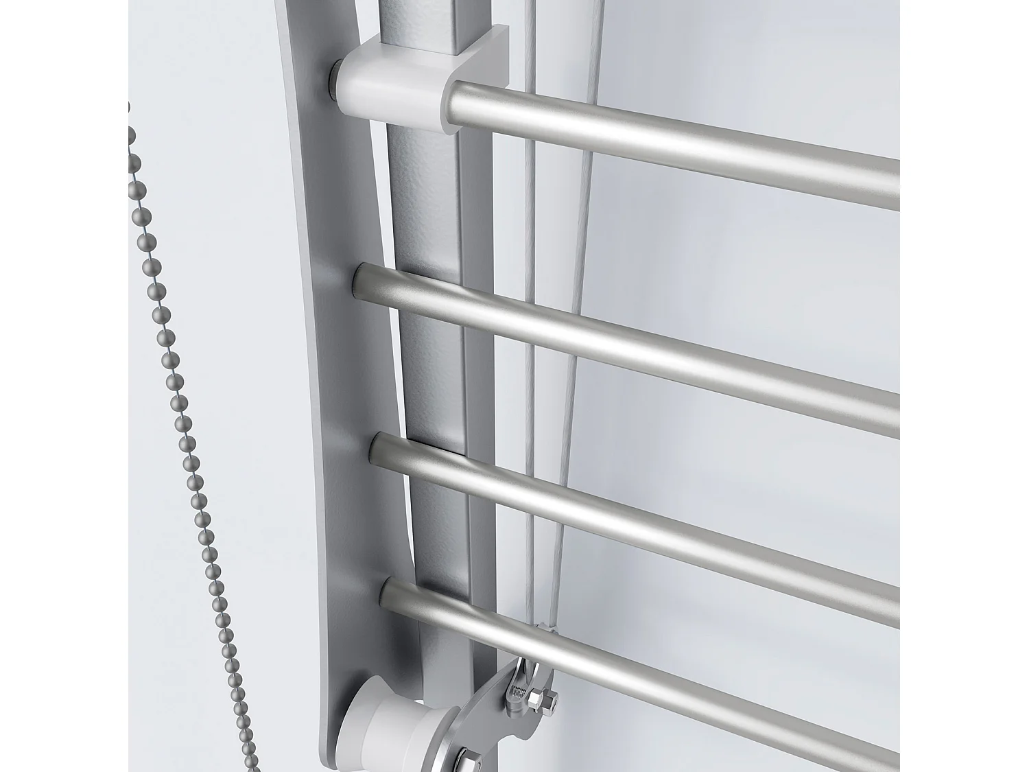 Étendoir mural en aluminium résistant et robuste – blanc – 128x52x137 cm Wall 120