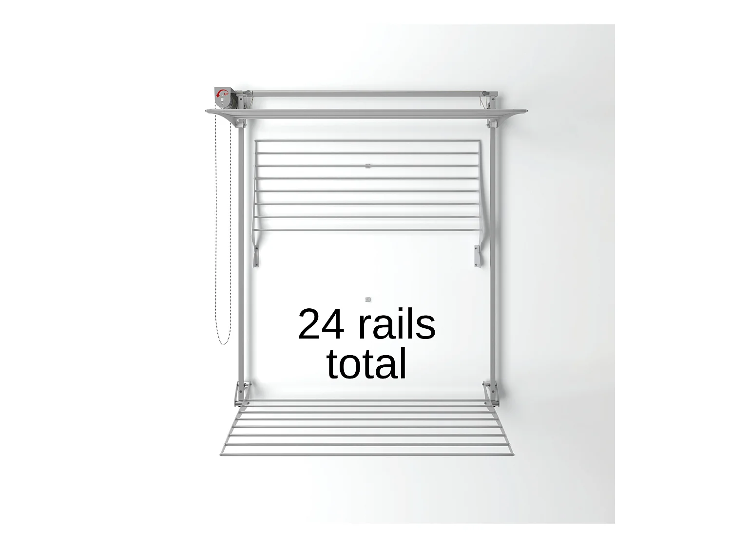 Étendoir mural 3 grilles pliable et réglable en hauteur – gris – 108x52x137 cm Tower